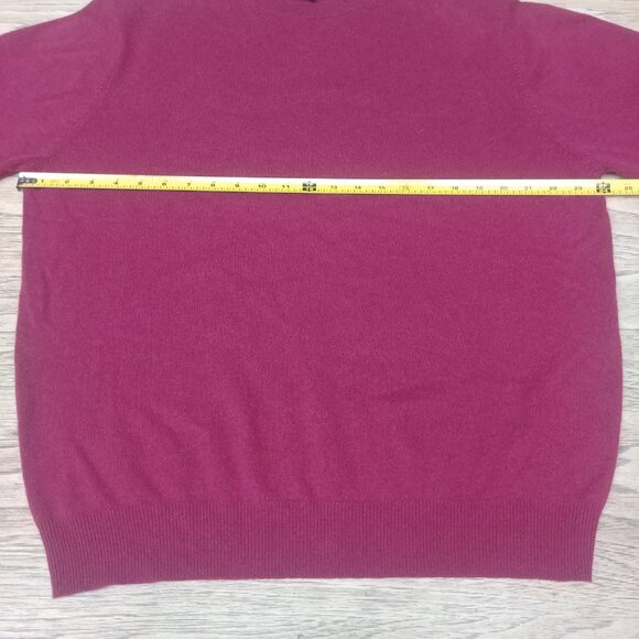Jos A Bank Men XL 100% cashmere soft dark red crewneck sweater - Picture 12 of 12
